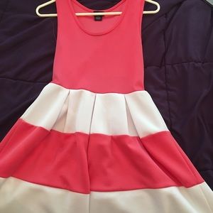 Pink and white strip dress